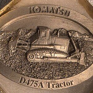 Vintage 1997 Metal Belt Buckle, Komatsu, D475A Tractor, Bulldozer, Construction